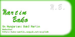 martin bako business card